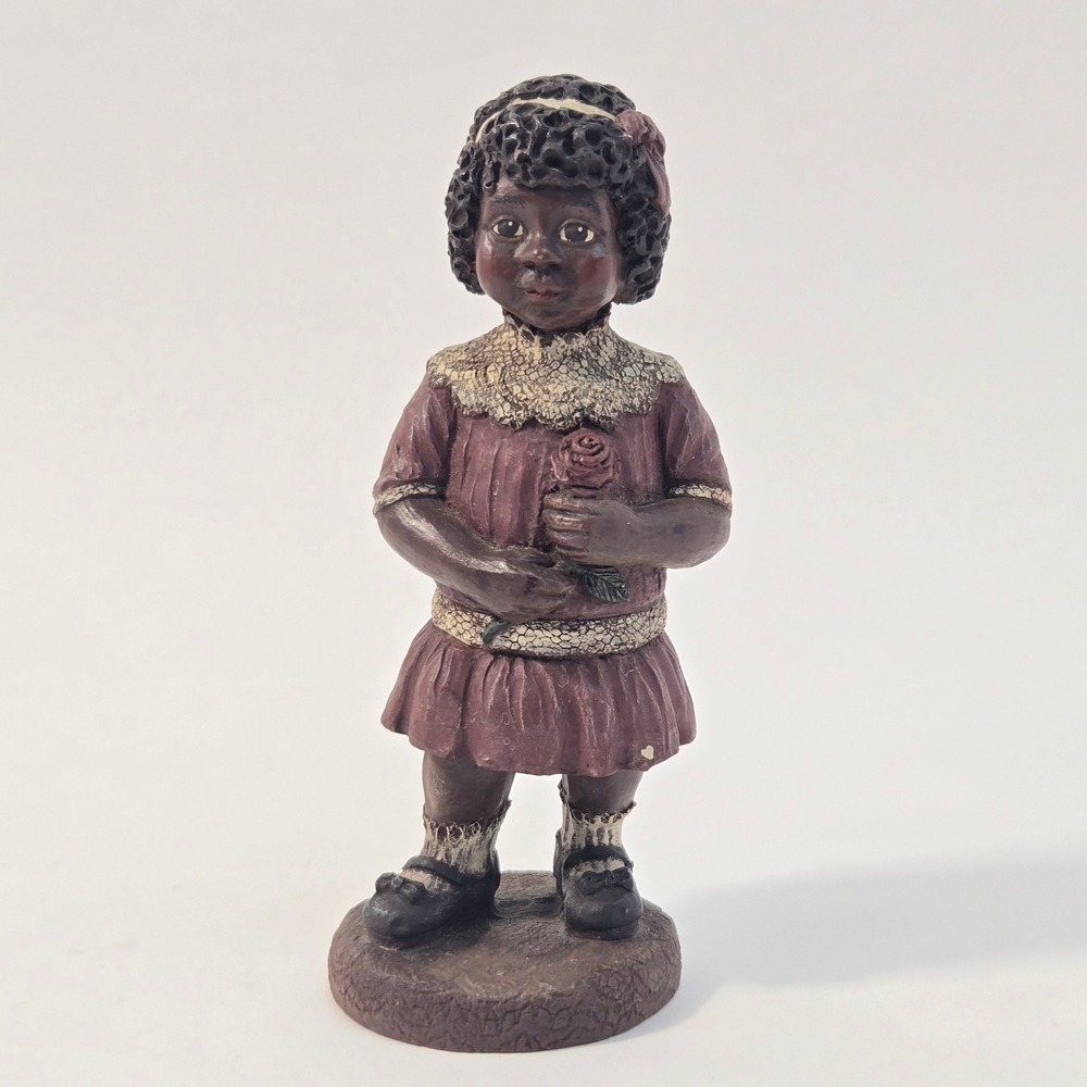Sarah's Attic Figurine Girl in Mauve Dress with Rose Limited Edition 687/7000